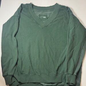 aerie Forest Green V-Neck Sweatshirt